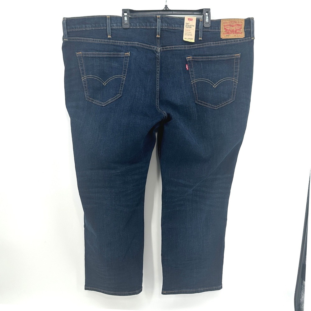 Levi's 541 Athletic Taper Men 50x29 Dark Blue Solid Athletic Fit Modern NEW - Picture 3 of 12